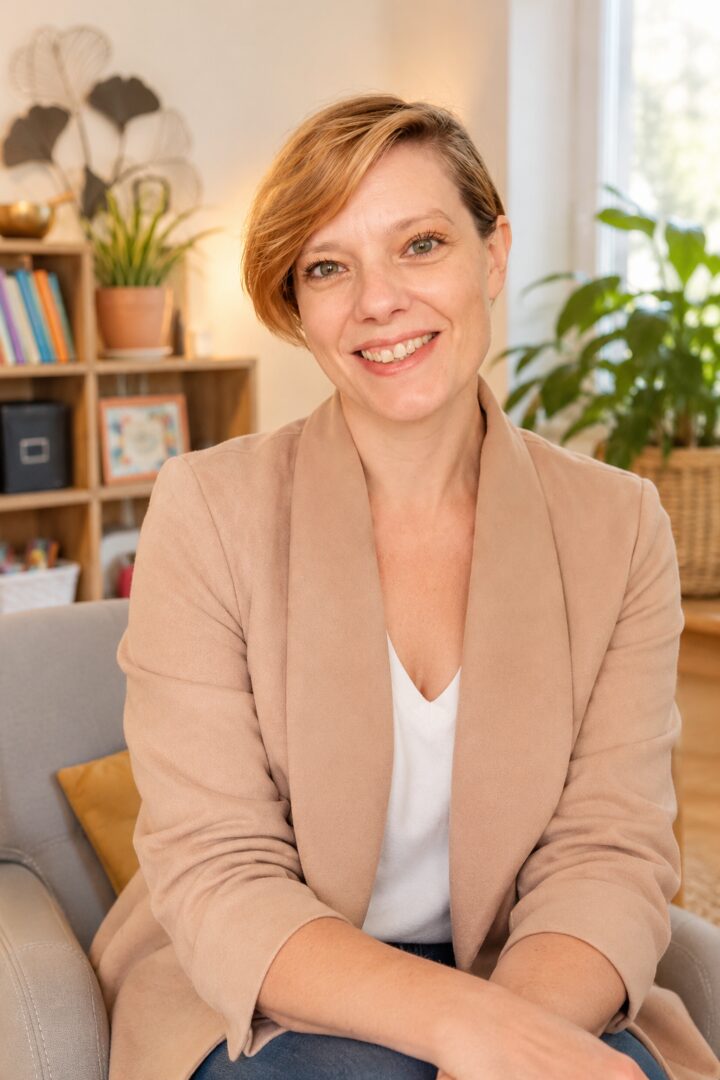 Audrey Berger, praticienne en hypnose à Olivet, dans son cabinet